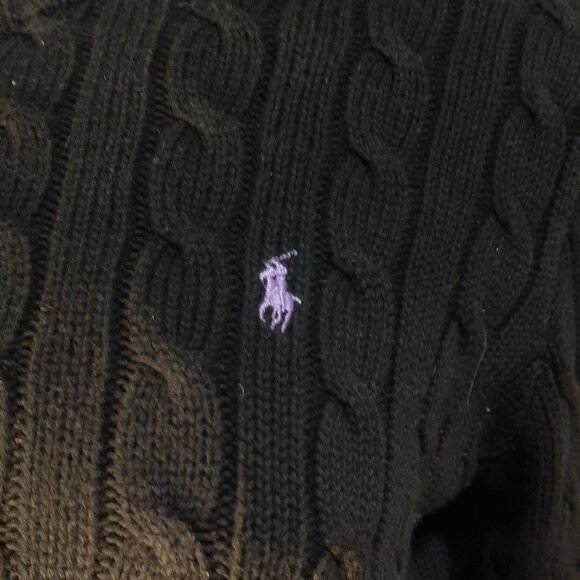 Ralph Lauren Black Cable Knit Sweater - Picture 3 of 4